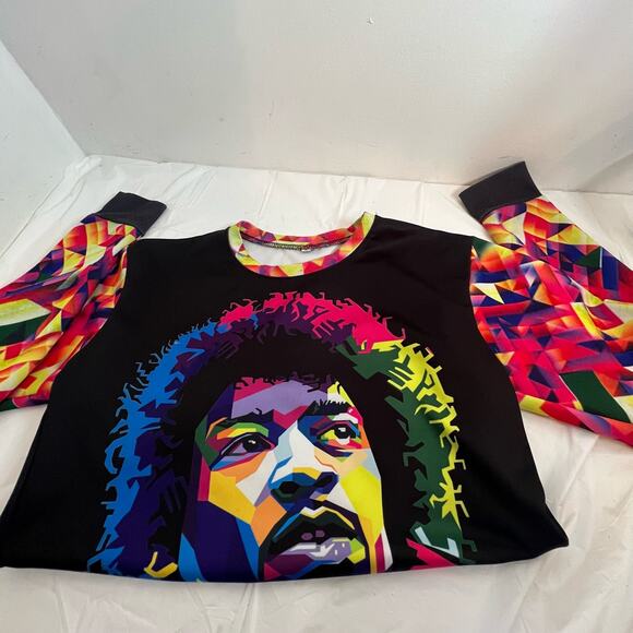 Fashion 3D Jimi Hendrix Psychedelic Crew Neck Pullover Shirt Sweater Small - Picture 11 of 12